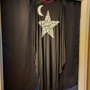 RARE - Lauren Moshi Oversized Moon and Star Skulls knit batwing duster coverall
